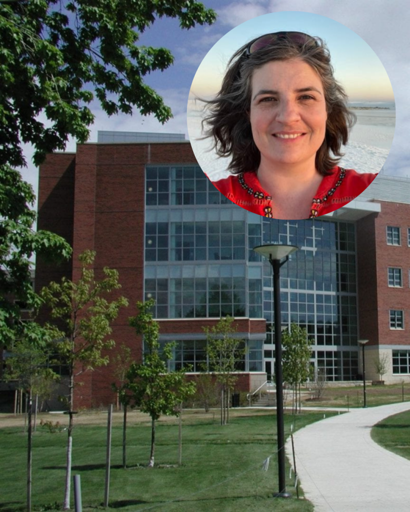 Image of Estelle in front of the Forest Resources Building